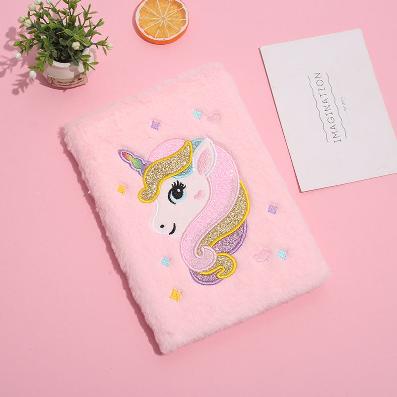 Wholesale Girly Unicorn Notebook Dreamy Cartoon Plush Notepad
